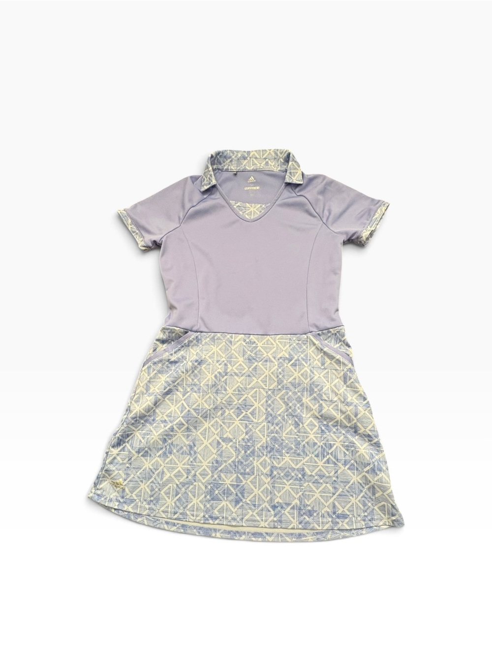 Adidas Lilac Golf Polo Dress with Patterned Skirt - Picture 2 of 5